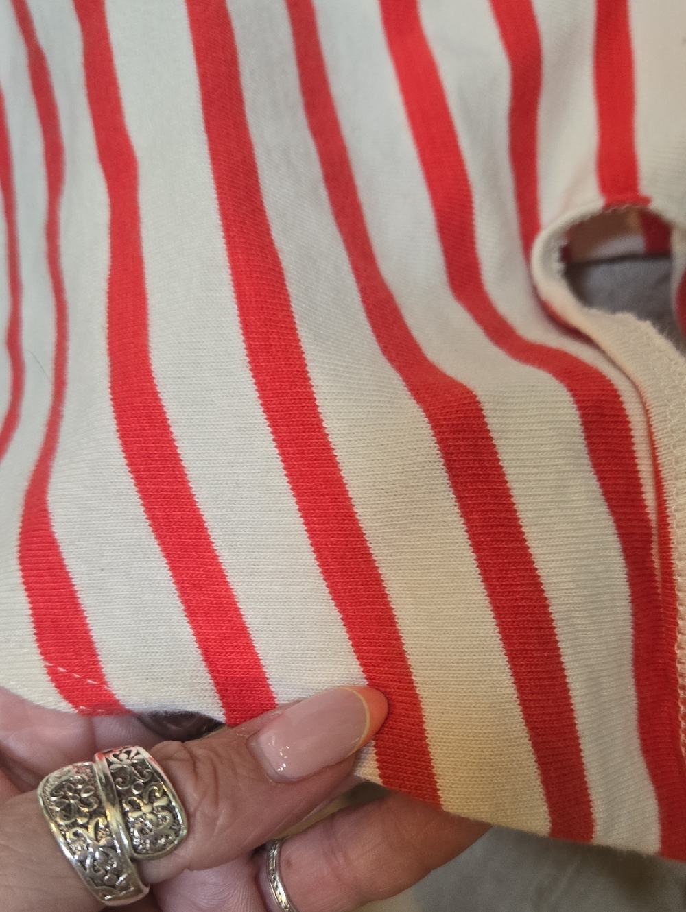 ZARA White/Red Stripe Tie Front Crop Top - Picture 3 of 6